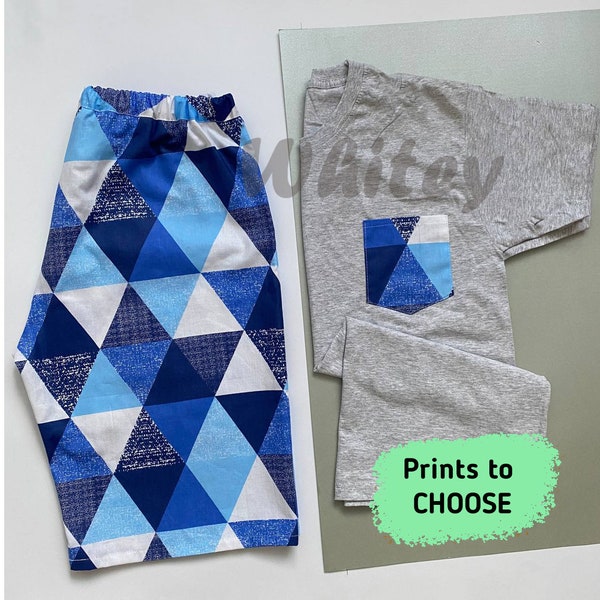 Men's pajamas with shorts Pajamas for husband Wife gifts for men Cotton pajama for men boy father Pajama set Valentine's Day Gifts boy dad