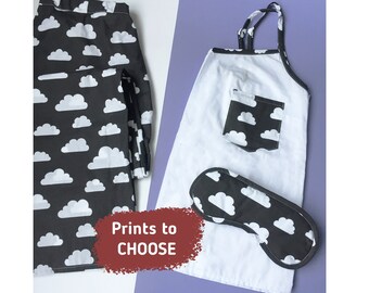PRINTS TO CHOOSE pajama with pants and mask for sleep Girls pajamas Pajamas set women Natural cotton pajamas Cotton sleepwear Pjs for girl
