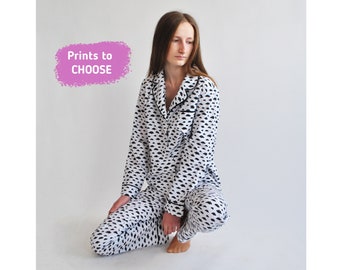 Home costume shirt and pants  Women's pajama Natural Cotton Sleeping suit Birthday gifts for mother wife girlfriend sister daughter