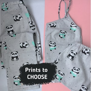 Triple pjs set met panda Meisjes pyjama set Katoenen nachtkleding Dames katoenen pyjama Pyjama Set voor verjaardagscadeau met eenhoorn panda kat hond