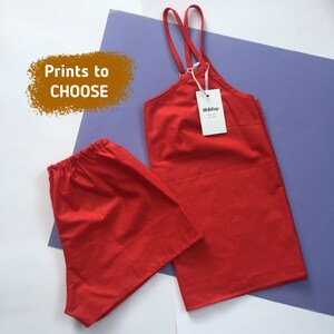 Monophonic red pajama set Cotton sleepwear Home clothes Short pajama set Organic pajama Free shipping Short pajama set Pj set cute