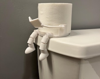 3D Printed Toilet Paper Holder with Legs | Quirky Bathroom Decor Stand