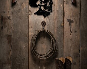 Skeleton Cowboy Wall Art | 3D Printed PLA Western Decor | Gothic Rustic Man Cave Saloon