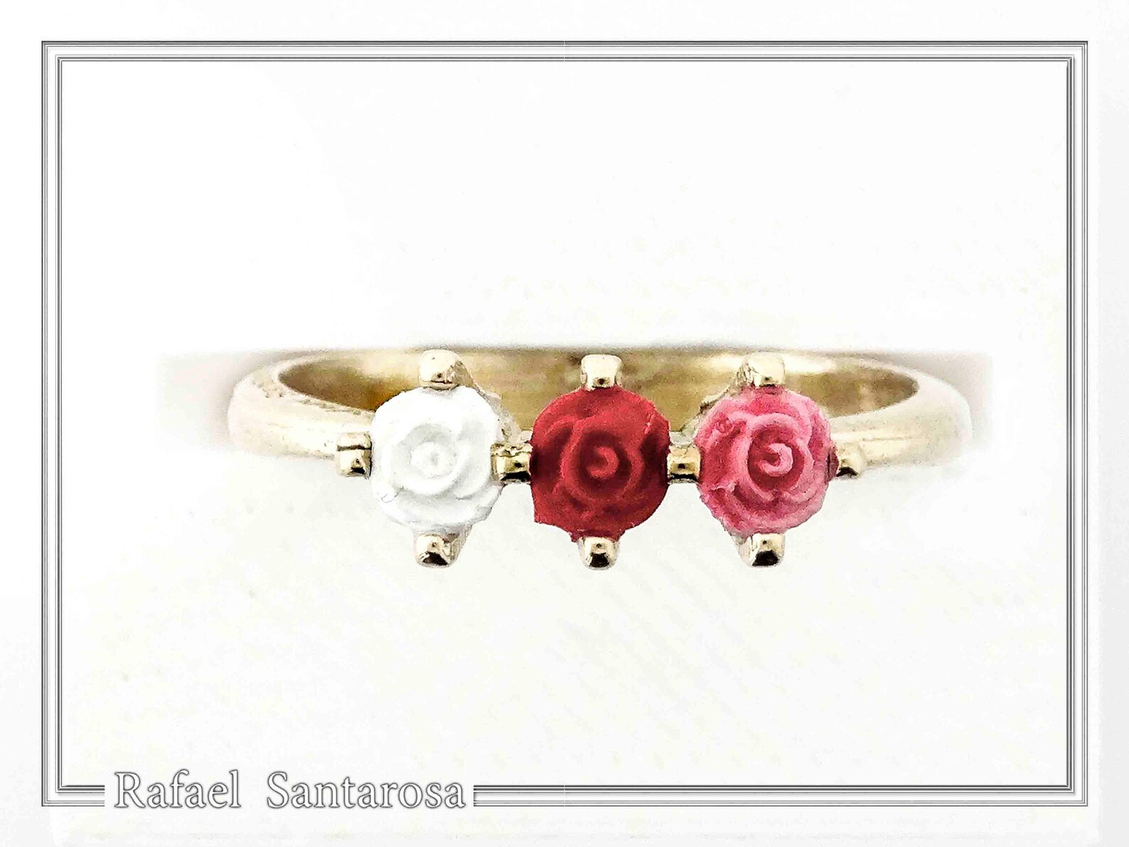 Love Gift Flowers Floral Ring Rose Flowers Ring on Sterling Etsy