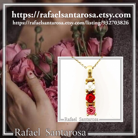 ONEFINTIY Collana Con Rosa Rossa In Argento Sterling 925 - Ciondolo Fiore Smaltato Rosso, Catena 18+2 Pollici, Gioiello Romantico Per Donne, Regalo In Scatola