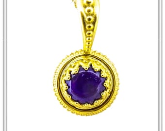 Genuine Lapis Lazuli Greek Filigree Pendant: Sterling Silver 18K Gold Filled Natural Pearl Necklace