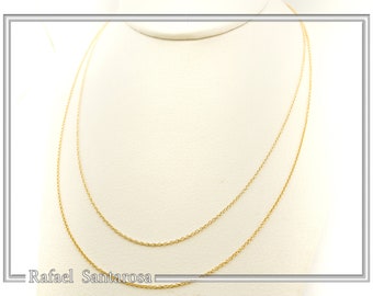 14 karats yellow solid gold chain ,8 shape Byzantine type yellow gold chain 45 or 50 cm length