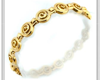 Ancient Greek Handmade Spiral Beaded Bracelet: Sterling Silver 18K Gold Filled Eternity Symbol Jewelry