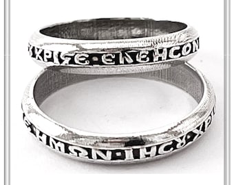 Oxidized Sterling Silver Orthodox Prayer Ring: Handmade Religious Jewelry
