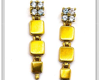 Natural Sky Blue Topaz Dangle Earrings Sterling Silver 18k Gold Filled