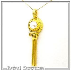 Ionian Column Pearl Necklace: 18K Gold-Filled Sterling Silver