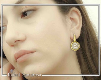 spiral marble spiral earrings gold-filled silver ancient neoclassic earrings greek