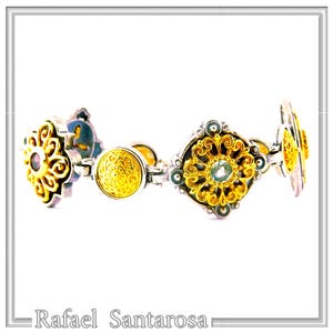 Multi stone Byzantine beaded bracelet with oxidized silver and decoration 18 karat gold filled natural peridot, garnet, topaz and amethyst.