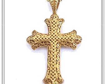 Byzantine Filigree Cross sterling silver 18K Gold filled Byzantine Museum Inspired
