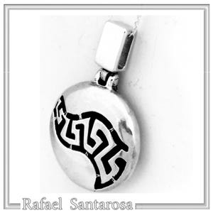 Sterling Silver Greek Key Necklace: Meander Symbol Pendant