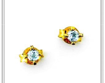 Natural gems brilliant cut stud earrings on gold filled sterling silver prong base, natural amethyst, topaz, garnet, peridot pin earrings.