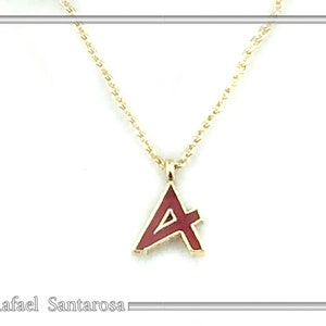Delicado collar con inicial, letra personalizada, delicado collar con dije, regalo de cumpleaños para ella, fuente griega antigua romana recubierta de esmalte multicolor