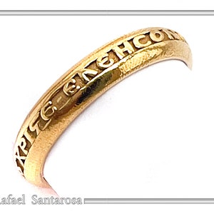 18k Solid Gold Jesus Prayer Ring: Handcrafted Christian Wedding Band - Etsy