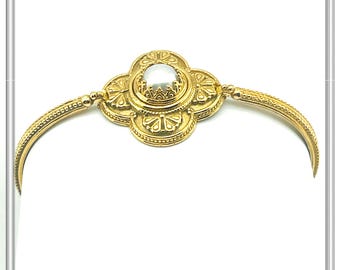 Byzantine cross silver pearl bracelet, 18 karat gold filled sterling silver filigree and granulation Greek orthodox Christian cross bracelet