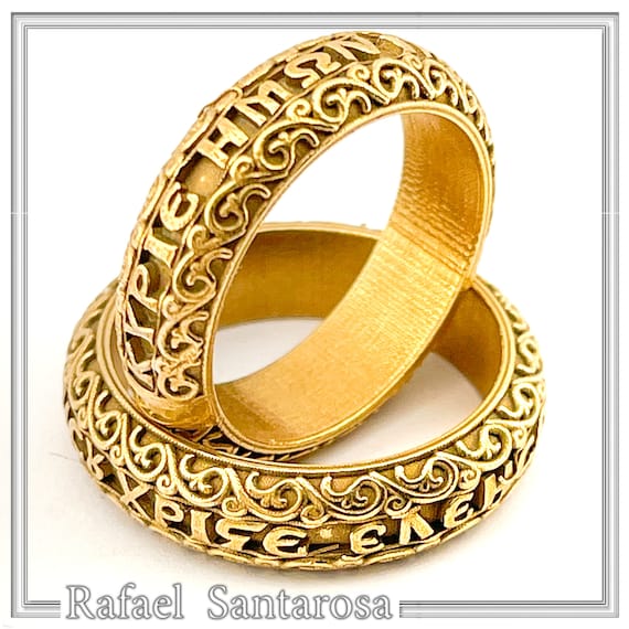 Lord Jesus Christ Have Mercy on Me Solid Gold 18 Karat. Unique Religious Wending Rings Prayer Wedding Band Ring Handcrafted Religious Rings Etsy