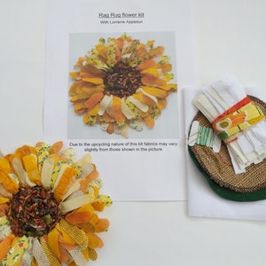 Sunflower rag rug brooch kit