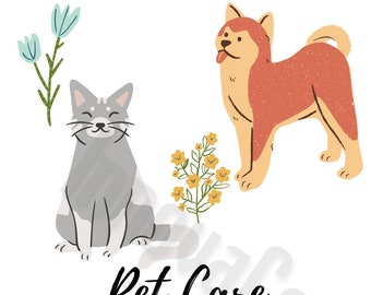 Pet Care Tear Off Flyer, Pet Sitting Tear Off Flyer, Dog Walking Tear Off Flyer, Editable PDF - Easy to Edit Contact Info Tear Tabs