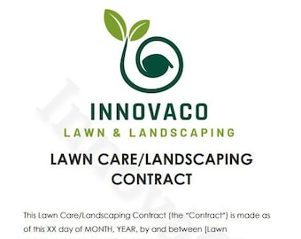 Landscaping Contract, Lawn Care Contract, Lawn Mowing Contract, Lawn Service, Sprinkler Maintenance Contract, Landscaping Contract, Editable