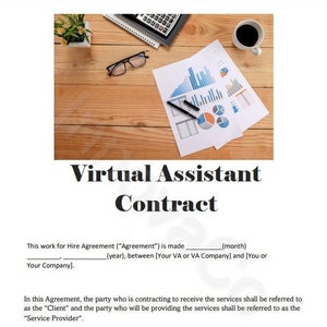 Virtual Assistant Contract, VA Contract Template, Virtual Assistant, VA Agreement, Freelancer Template, Fully Editable, Instant Download