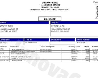 Contractor Quote Template, Quote Form, Handyman Quote Form, Quote Template, Any Business Quote Form, MS Word File