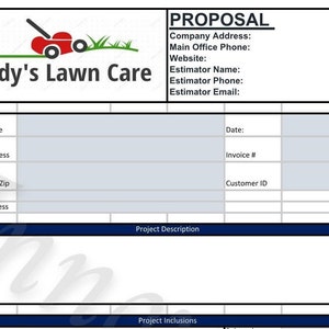 Lawn Care Quote Template Lawn Care Estimate Template Lawn Mowing