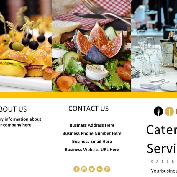 Catering Brochure Template, Catering Templates, Catering Menu Template, Catering Services Brochure, Catering Pamphlet Template