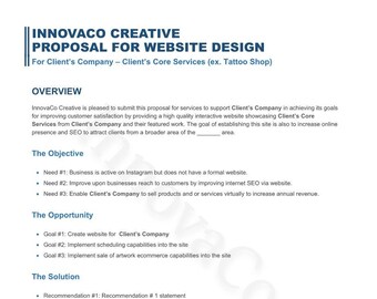 Website Design Proposal, Graphic Design Proposal, SEO Services Proposal, Website Consulting Proposal, Web Design, Ecommerce, Editable File