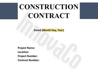 Construction Contract Template, Contractor Contract Template, Residential Construction Contract Template, Commercial Construction Contract