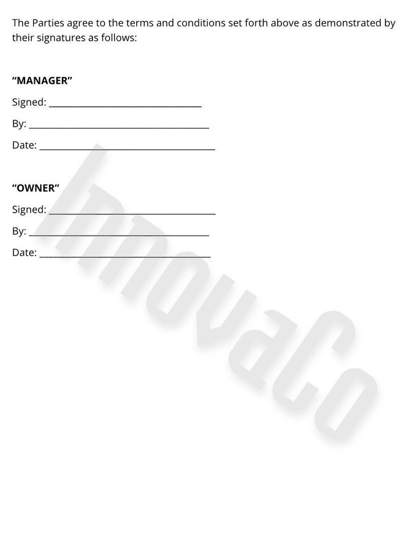 Property Management Agreement, Property Management Template, Property Management Contract, AirBnb, Property Management Residential, Word Doc image 4