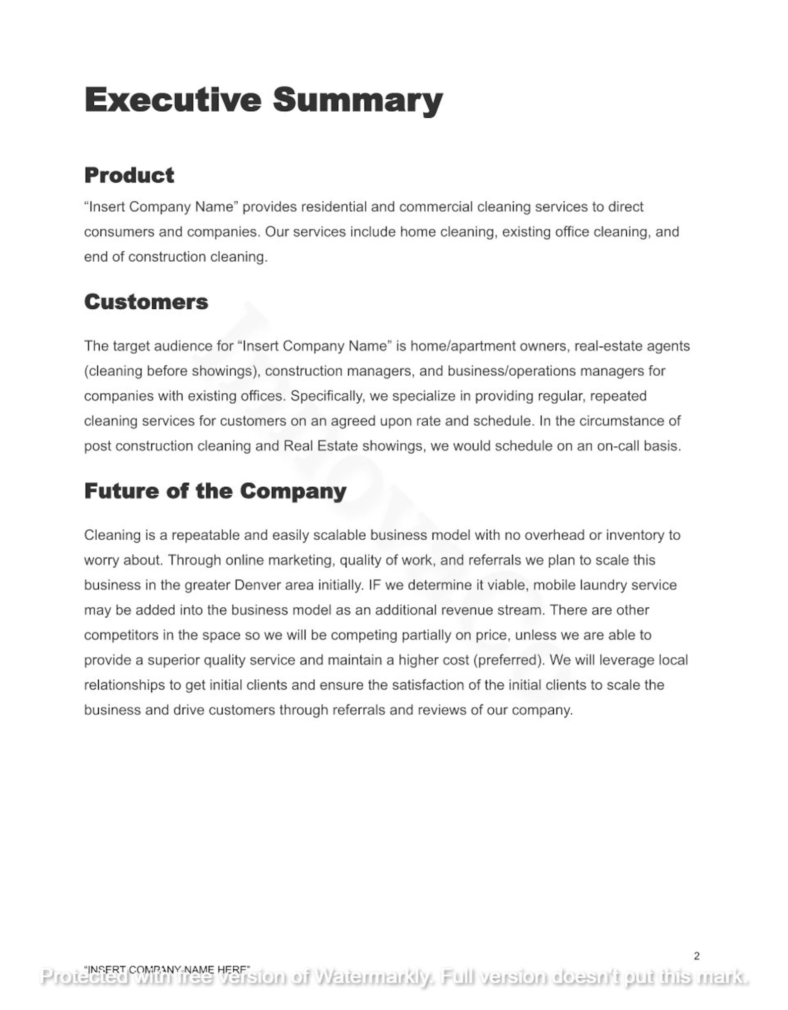 Cleaning Business Plan Template Cleaning Services Business Etsy Cleaning Business Plan Template Cleaning Services Business Etsy