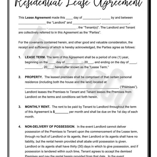 New Contract Rent Request Form Rental Agreement Lease Contract Template Landlord Forms - Etsy