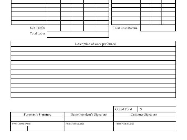 Simple Extra Work Order Ticket Template, T&M Template, Handyman Time Simple Extra Work Order Ticket Template, T&M Template, Handyman Time