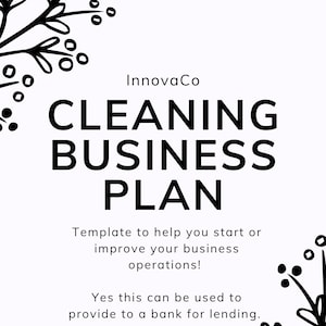 Plantilla de plan de negocios de limpieza, plan de negocios de servicios de limpieza, plantilla de plan de negocios