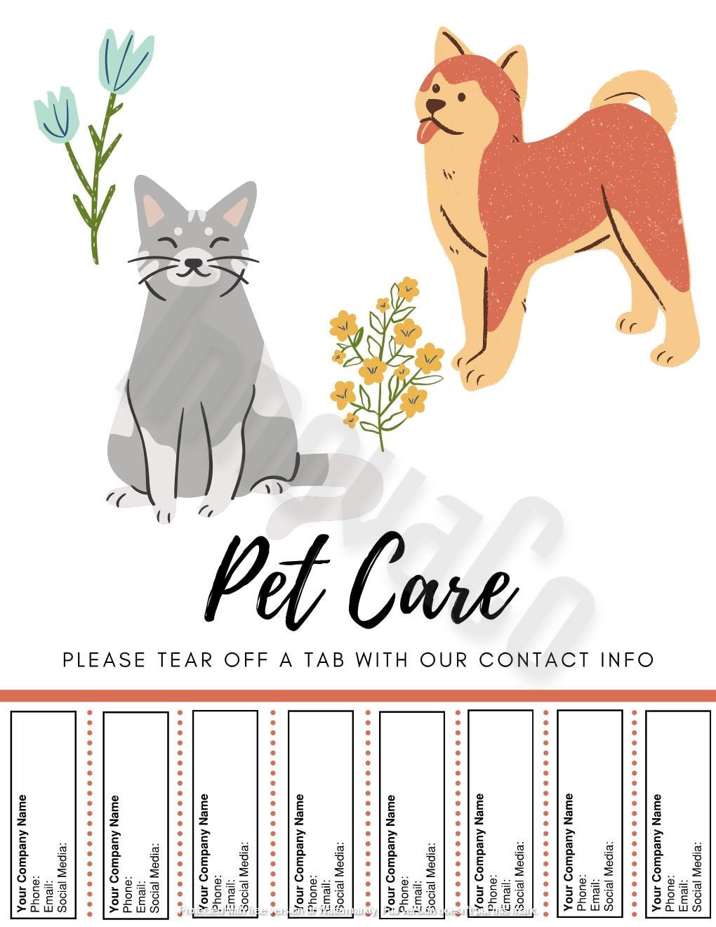Pet Sitting Flyers Template Free