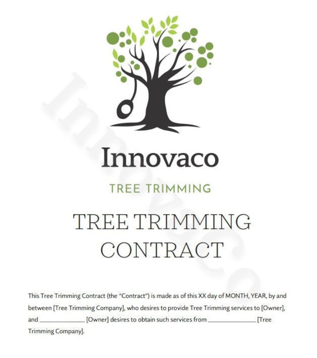 Tree Removal Contract Template