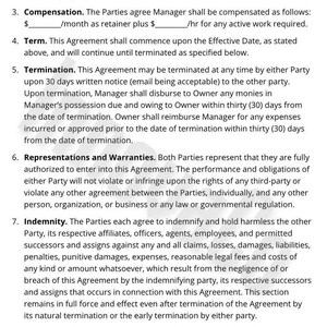 Property Management Agreement, Property Management Template, Property Management Contract, AirBnb, Property Management Residential, Word Doc image 2