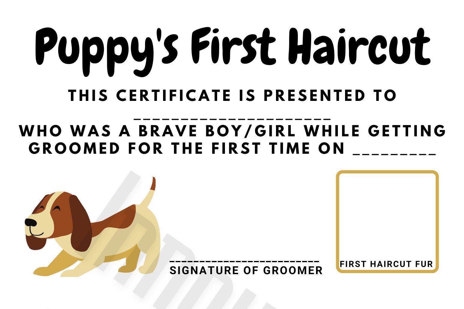 Puppy's First Haircut Pet Grooming Templates Pet Etsy España