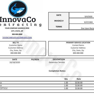 Contractor Invoice Template, Electrical Invoice Template, Mechanical Invoice Template, Construction Invoice, Business Invoice Template