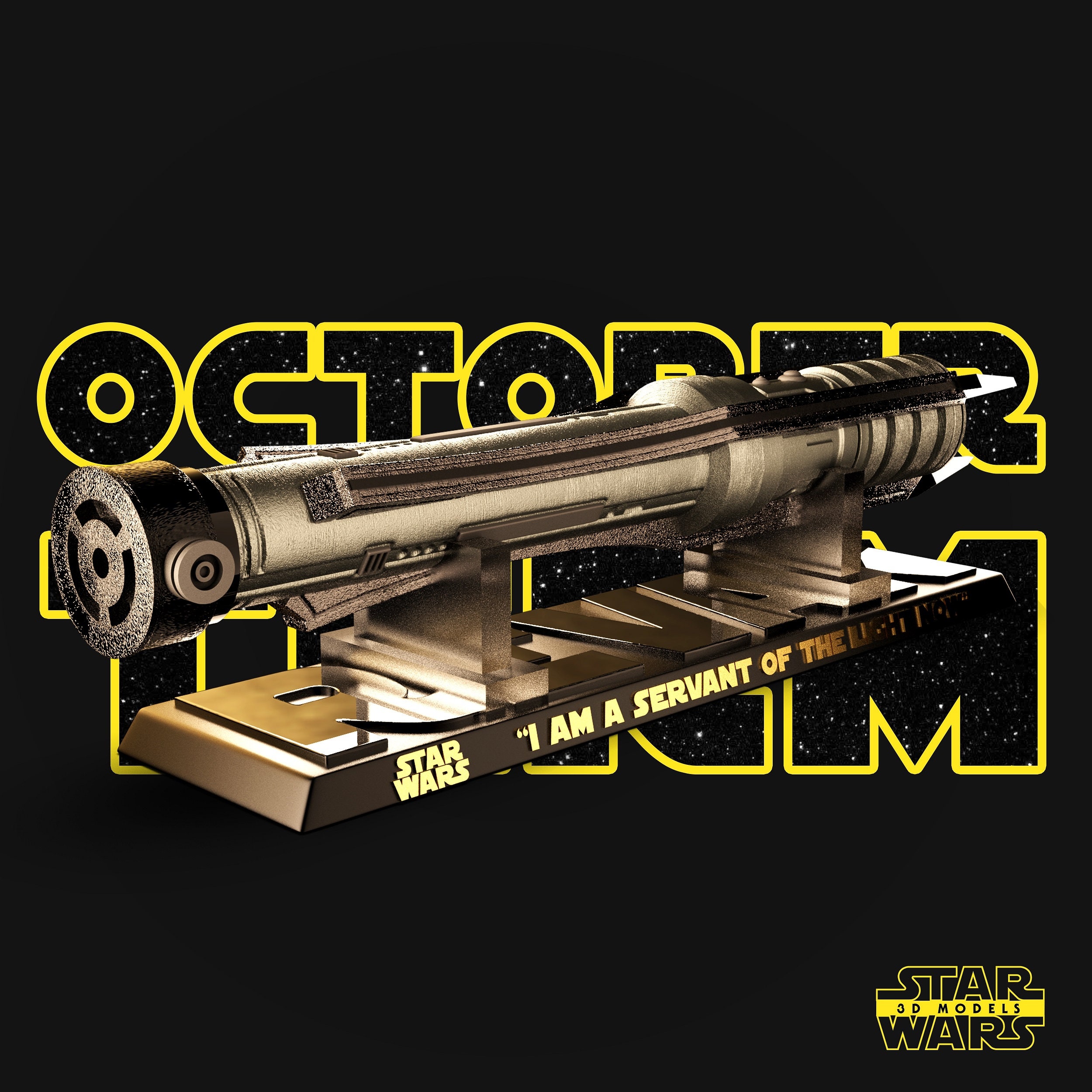 Lightsaber Vase Sculpture Starwars3dmodels 30cm Resin Model