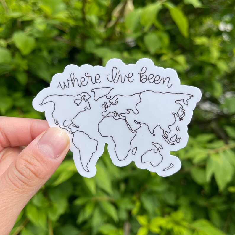 Where ive been world map sticker worldwide travel countries etsy