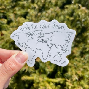 Where I’ve Been World Map Sticker | Worldwide Travel Countries Continents Decal | Coloring DIY Wanderlust