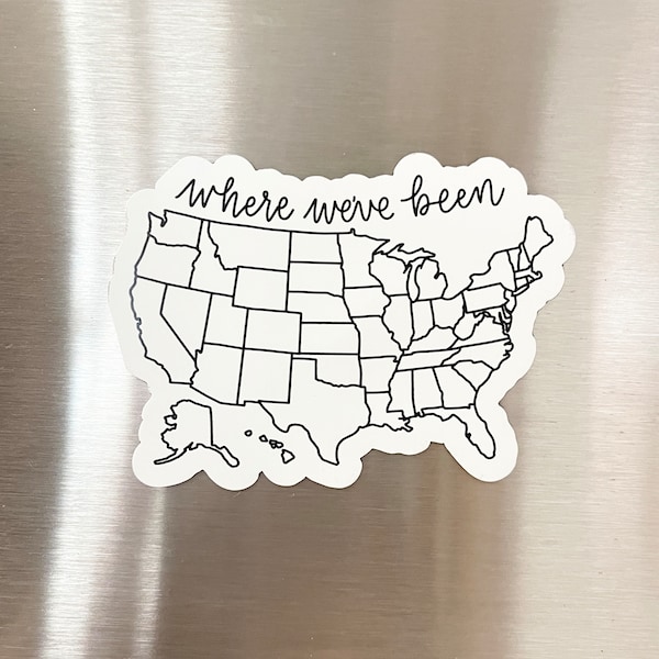 MAGNET Where We’ve Been Map Sticker | United States USA Decal | Travel | Coloring | DIY