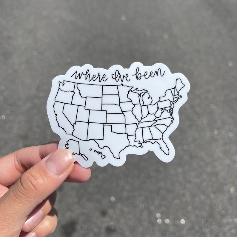 Where I've Been Map Vinyl Sticker United States USA Etsy
