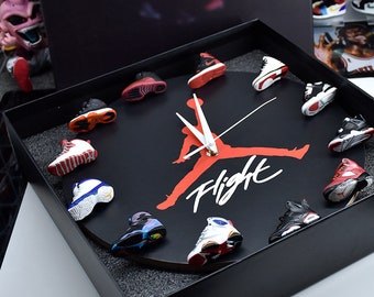 Jordan Shoe Clock With 3D Mini Sneakers 