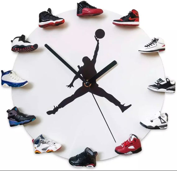 clock with jordan sneakers